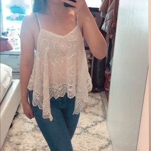 White lace / muslin top